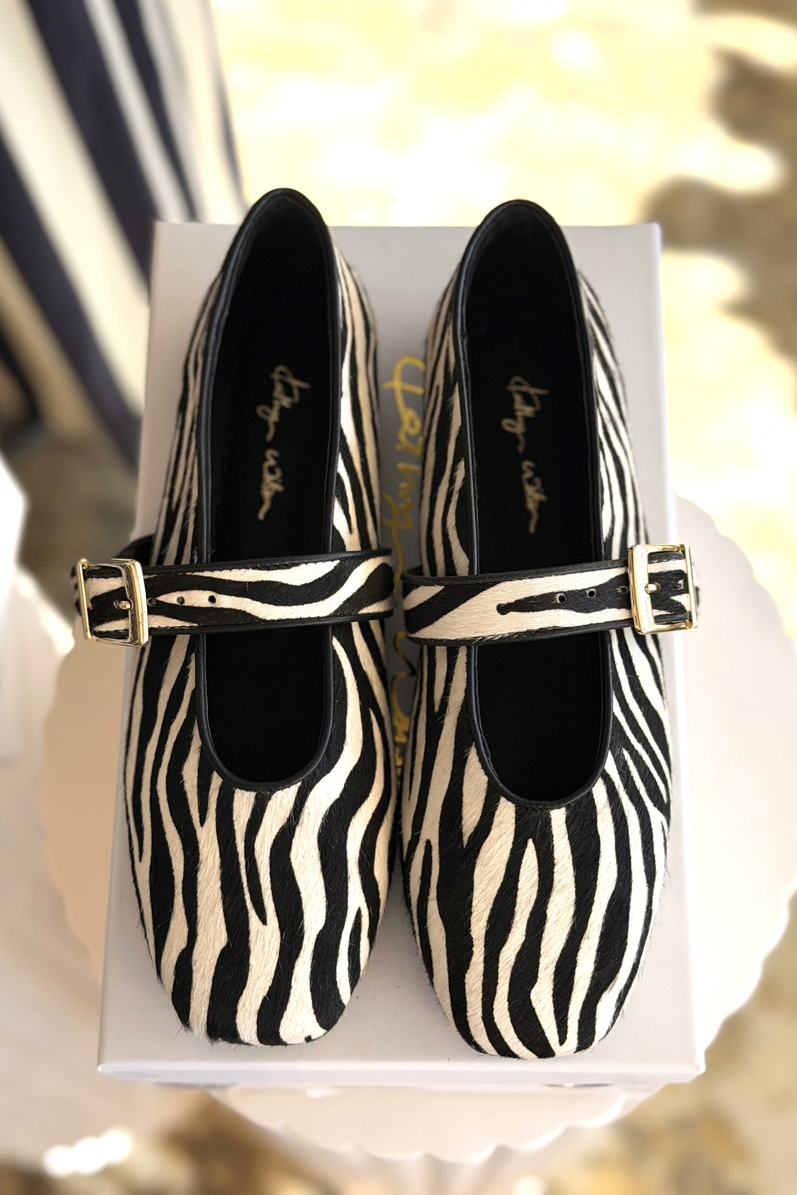 KATHRYN WILSON Amy Ballet - Zebra Calf - Magpie Style