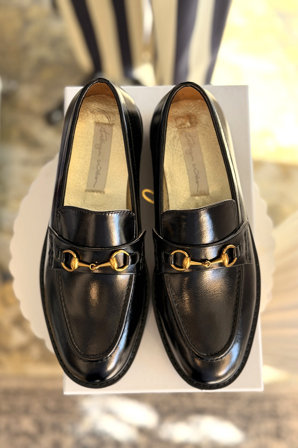 KATHRYN WILSON Shandre Loafer - Black Hi-Shine