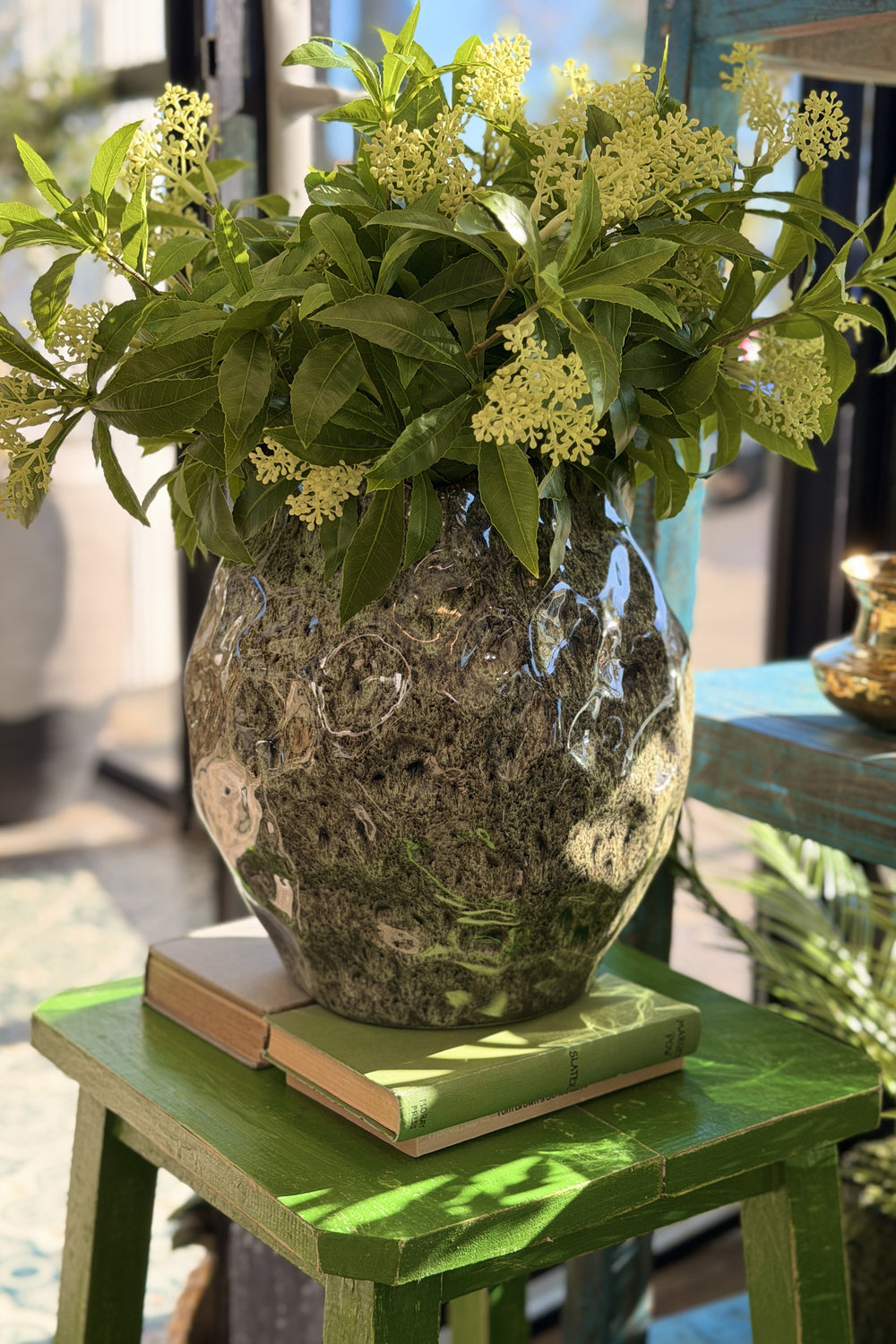 Jewels Moss Glaze Vase