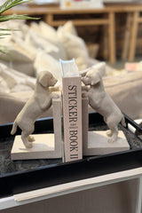 Stone Finish Dog Bookends