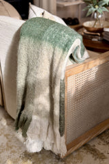 Olive Stripe Woven Throw