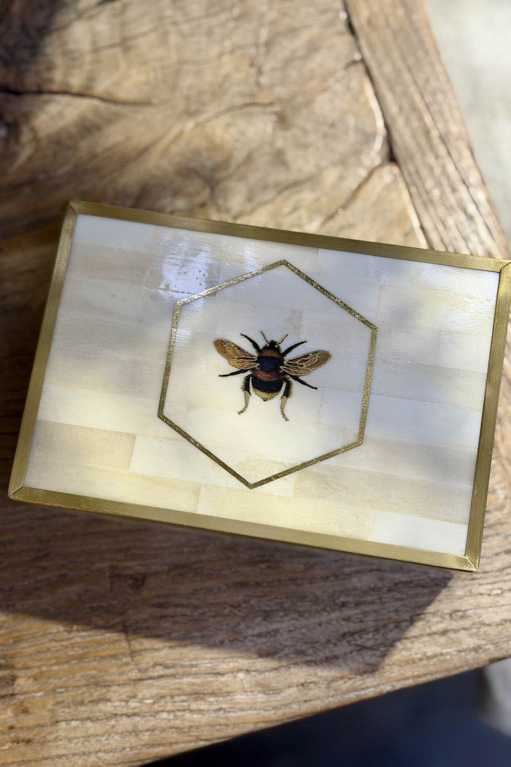 Honeycomb Bee Keepsake Box