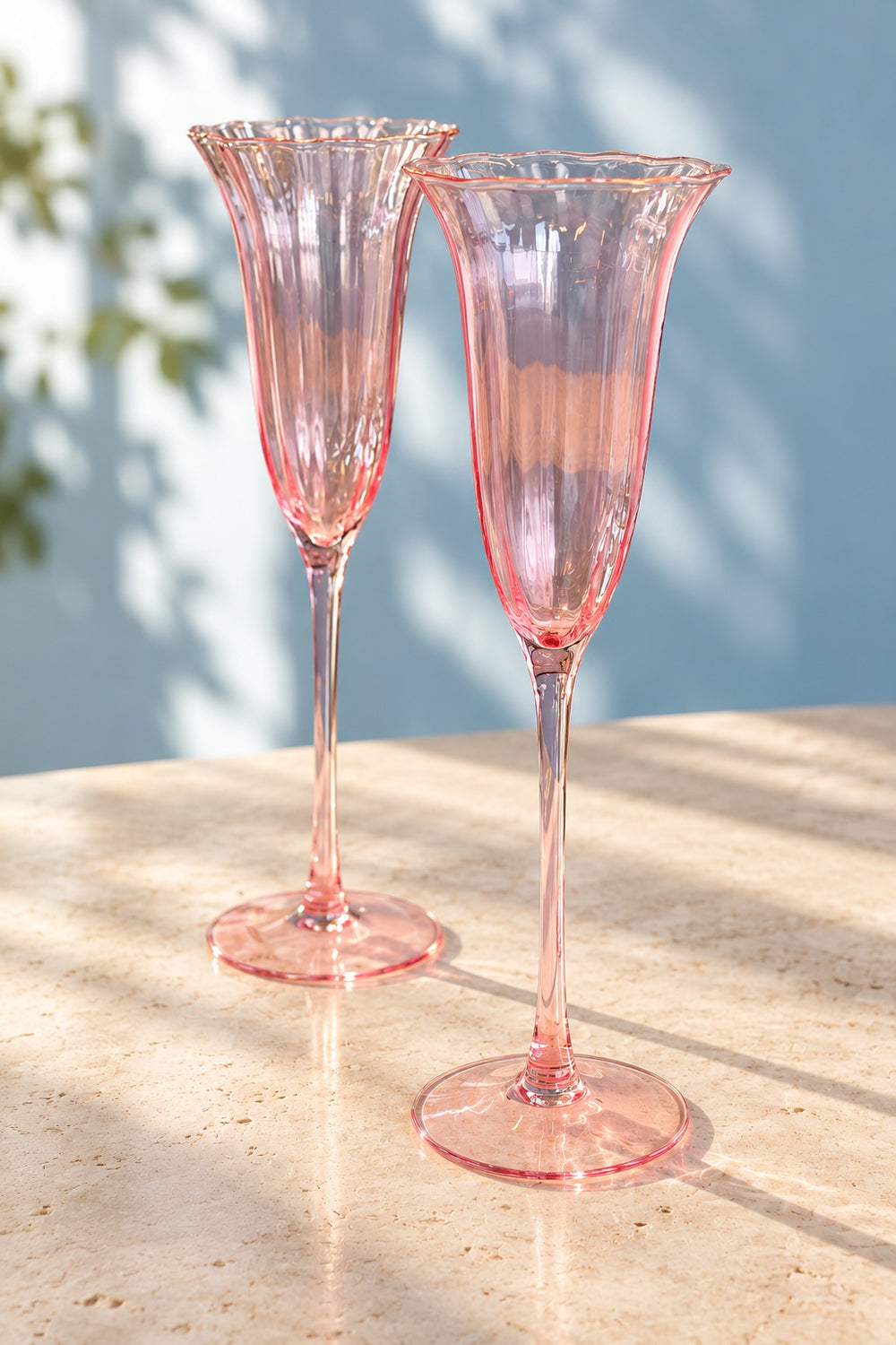 Blush Fluted Champagne Glass Set