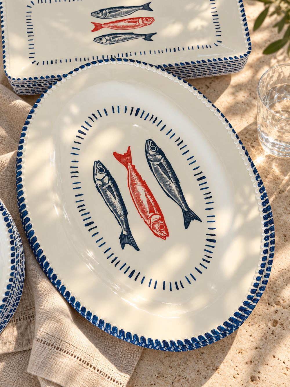 Multicolour Sardine Oval Platter – Nautical Melamine