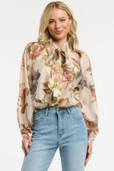 URBAN LUXURY Bow Neck Blouse - Ivory