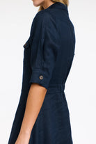 365 DAYS Georgia Linen Dress - Navy - Magpie Style