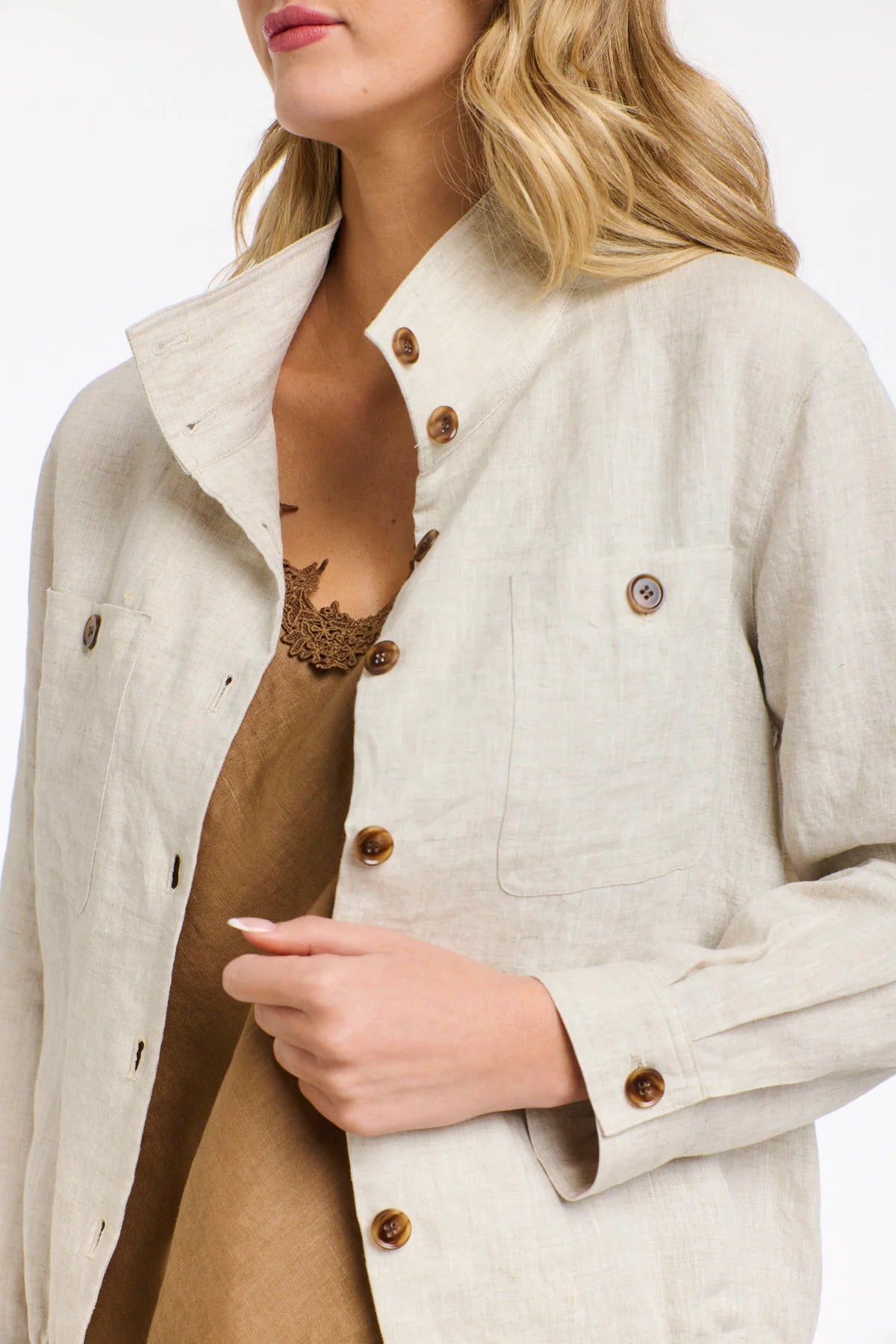 365 DAYS Rowan Linen Bomber Jacket - Natural - Magpie Style