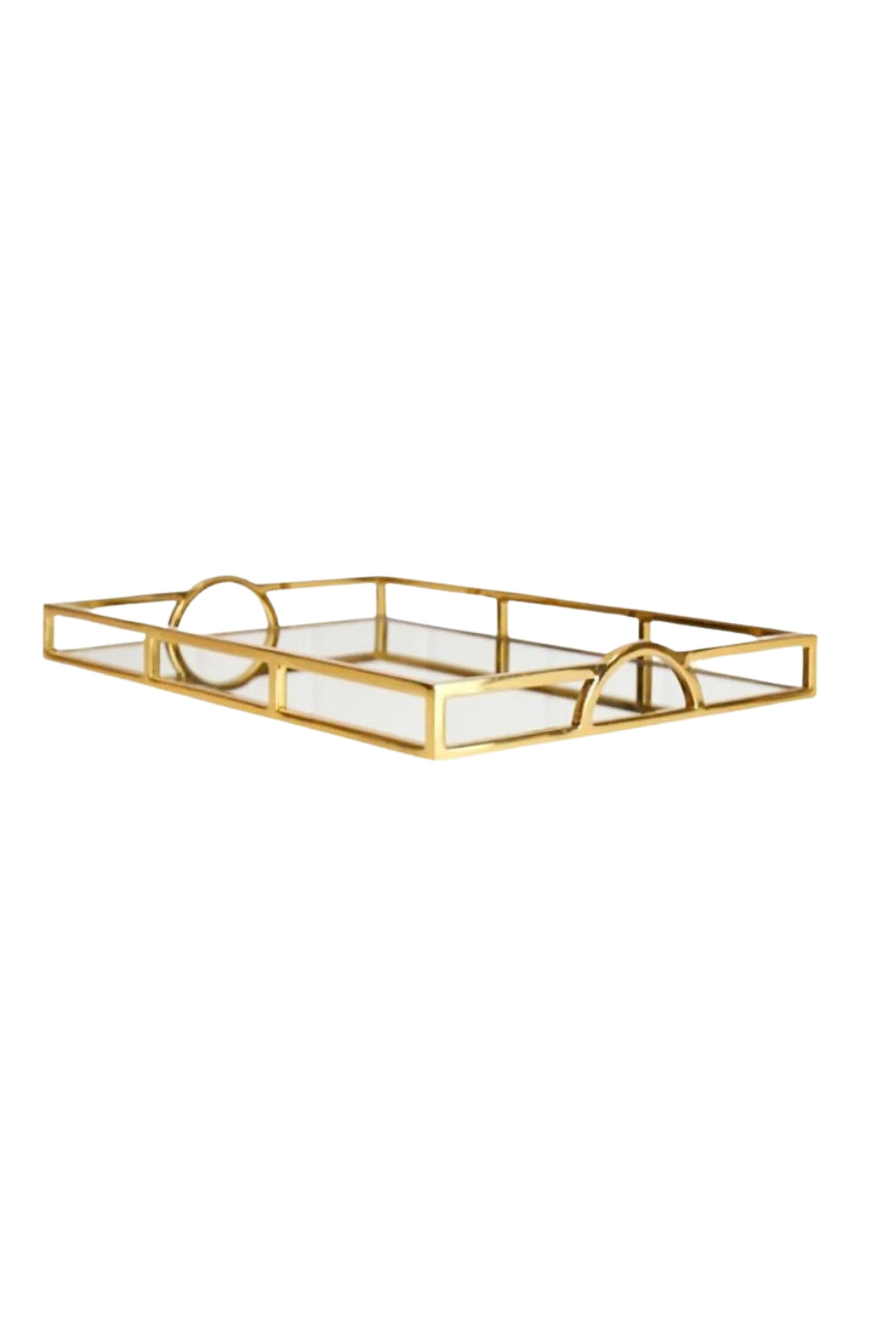 Celeste Mirrored Gold Tray - Small