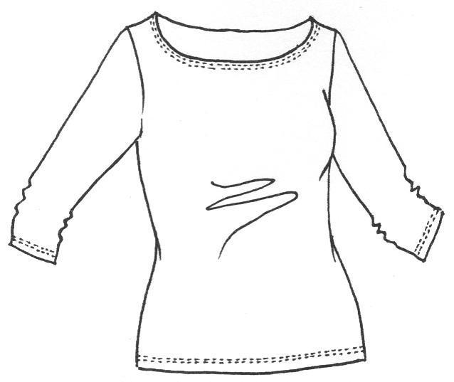 PAULA RYAN ESSENTIALS Slim Fit ¾ Sleeve Wide Neck Top - MicroModal - Paula Ryan