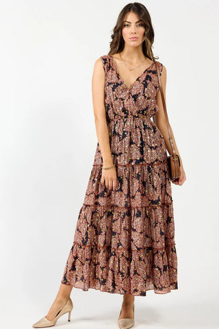 DRAMA THE LABEL Athens Dress - Burgundy Metallic