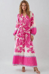 LEONI Capri Dress - Pink Print