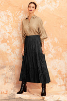 KAMARE - Crushed Skirt Black - Magpie Style