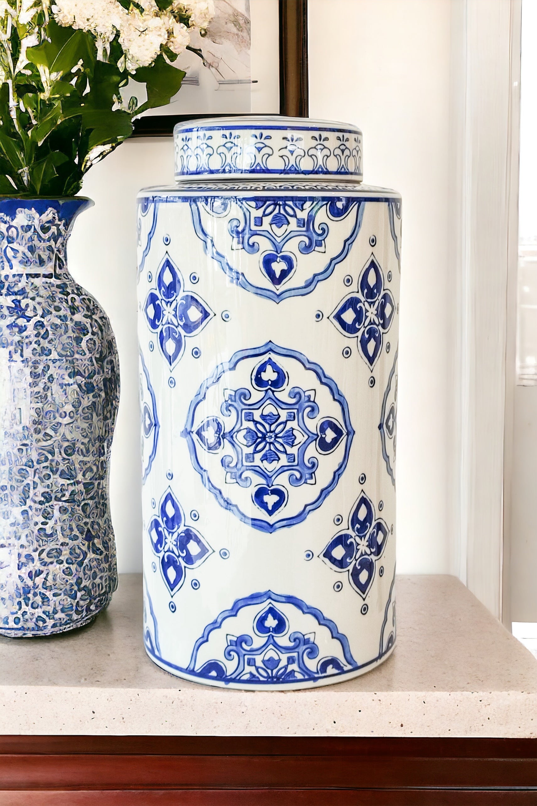 MAGPIE HOME Delft Tall Ginger Jar - Magpie Style