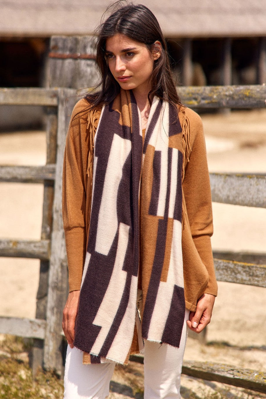 LAUREN VIDAL Noah Scarf - Beige - Magpie Style