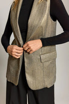 LAUREN VIDAL Valeria Gold Sleeveless Jacket - Magpie Style