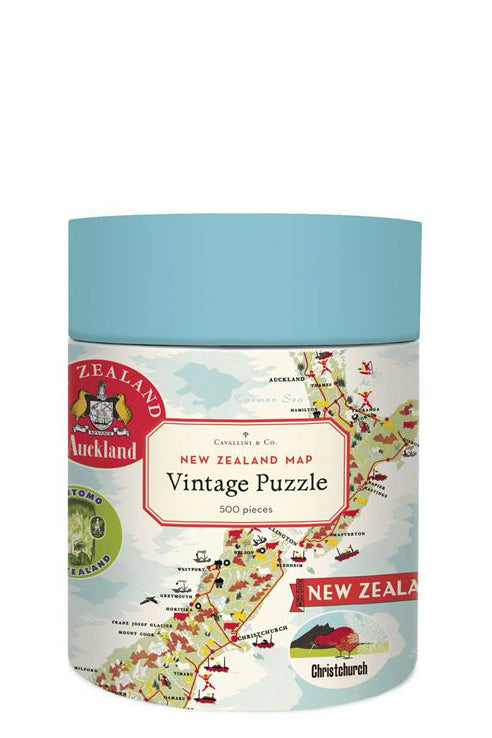 Cavallini & Co - NZ Map 500 Piece Vintage Puzzle - Magpie Style