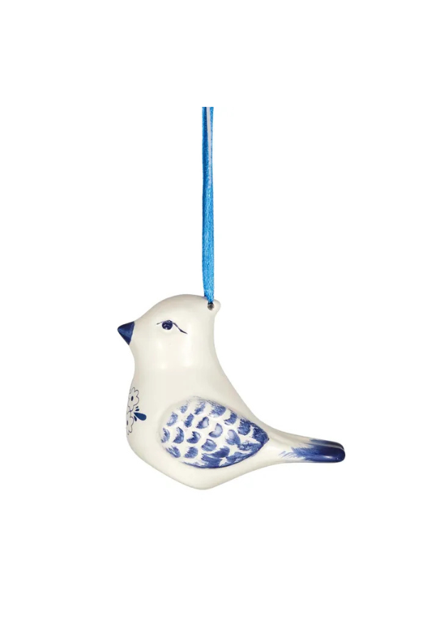 Hanging Bird Ceramic - Blue/White