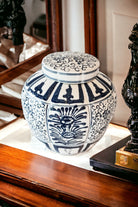 MAGPIE HOME Round Chinoisery Handpainted Ceramic Jar - Magpie Style