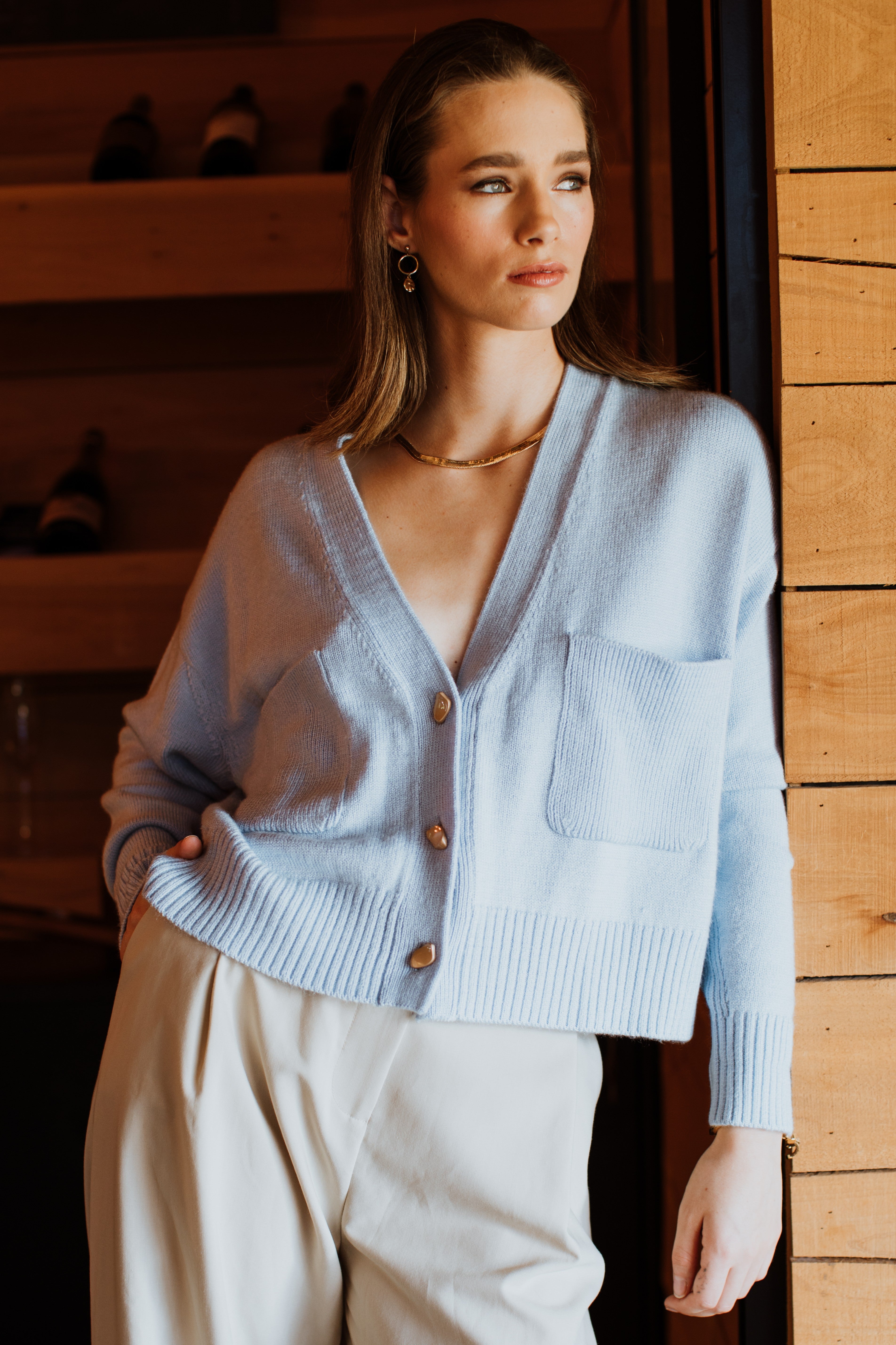 LOUGHLIN Vespa Cardi - Baby Blue - Magpie Style