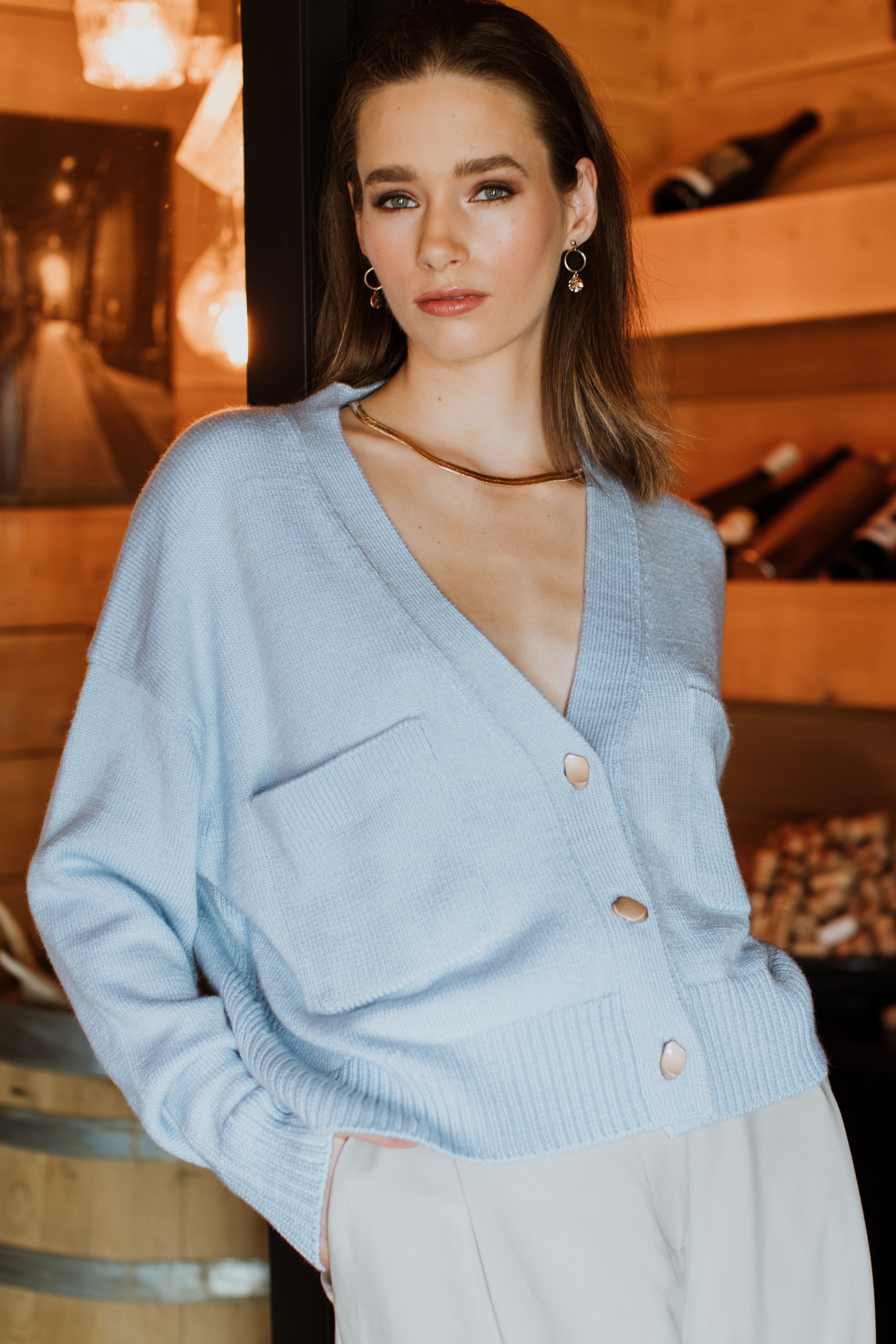 LOUGHLIN Vespa Cardi - Baby Blue - Magpie Style