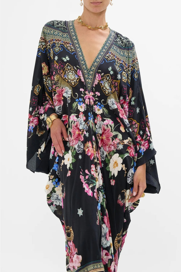CAMILLA T Shape Long Kaftan - Midnight in Monserrate - Magpie Style