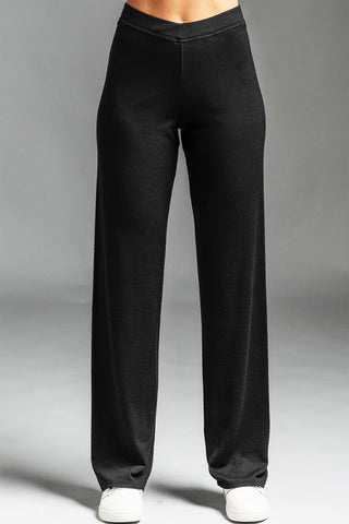 PAULA RYAN Straight Leg Lounge Pant - Black Modal Soft
