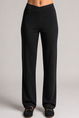 PAULA RYAN Straight Leg Lounge Pant - Merino Black