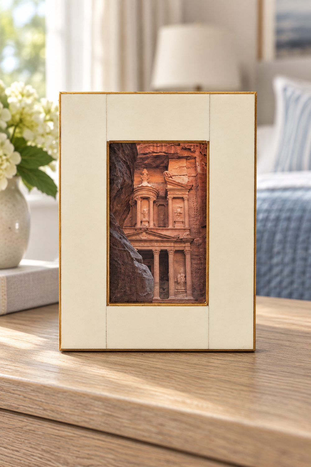 Monaco White & Gold Frame 5x7