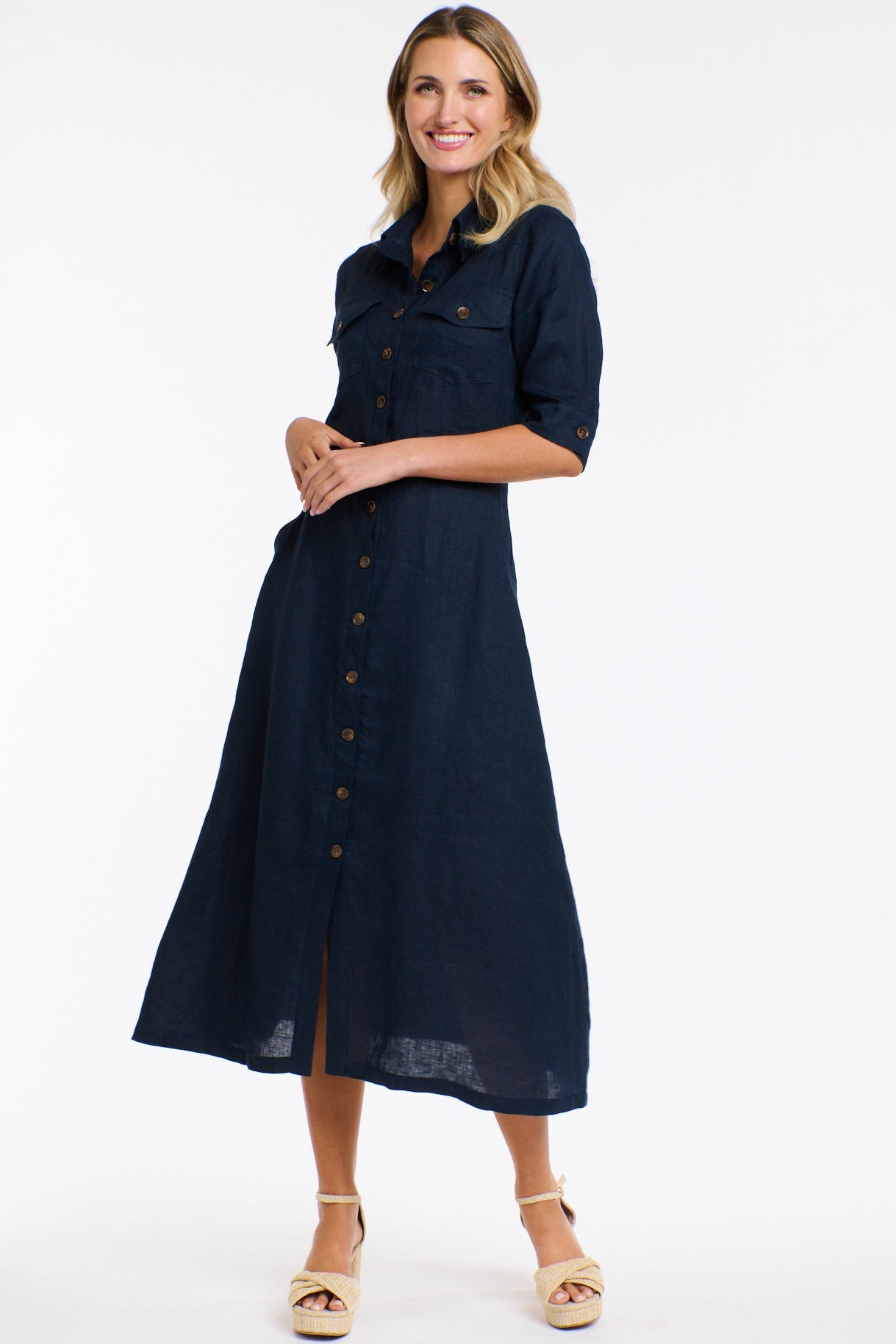 365 DAYS Georgia Linen Dress - Navy