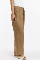 365 DAYS Perry Linen Drawcord Pant - Toffee