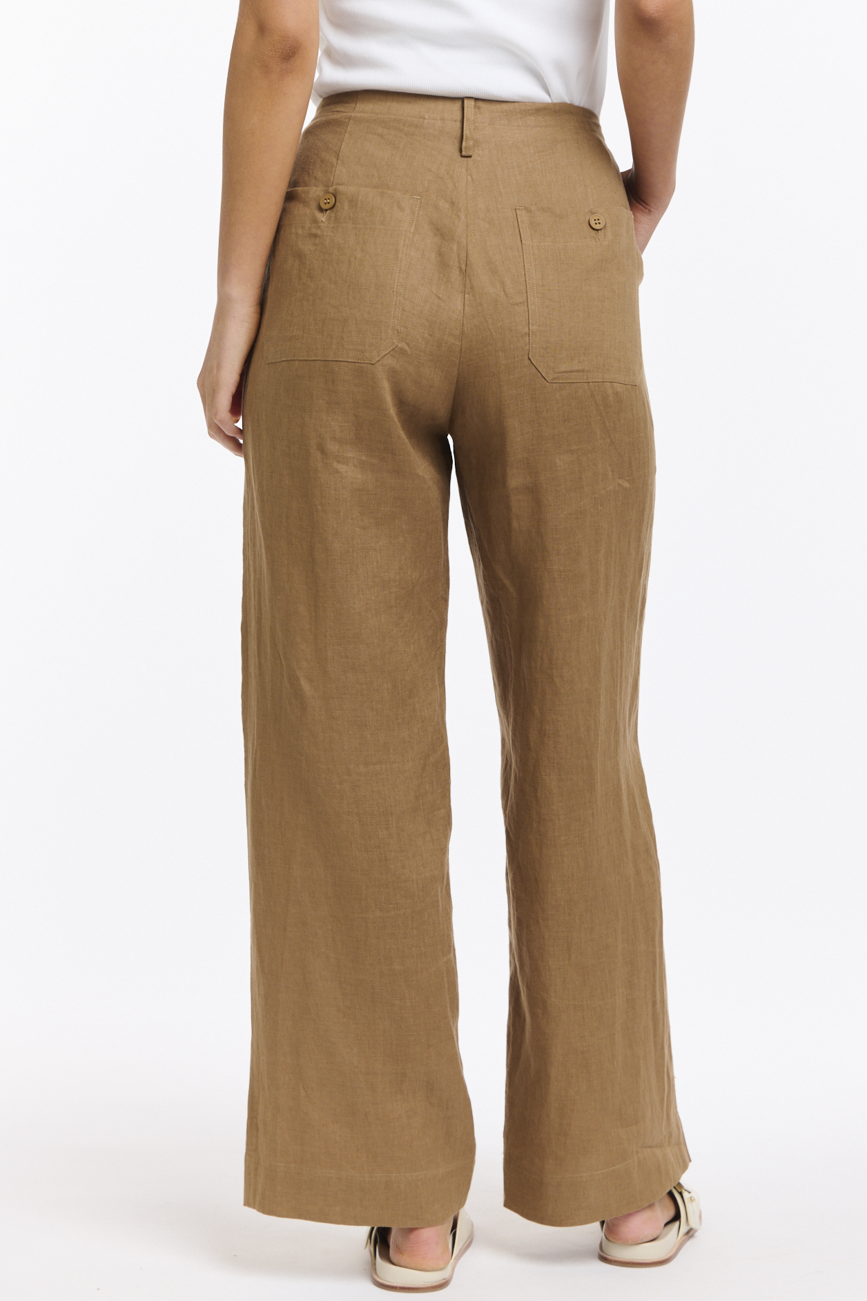 365 DAYS Perry Linen Drawcord Pant - Toffee