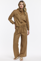 365 DAYS Perry Linen Drawcord Pant - Toffee
