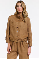365 DAYS Rowan Linen Bomber Jacket - Toffee