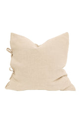 Flax Tie Cushion - Natural