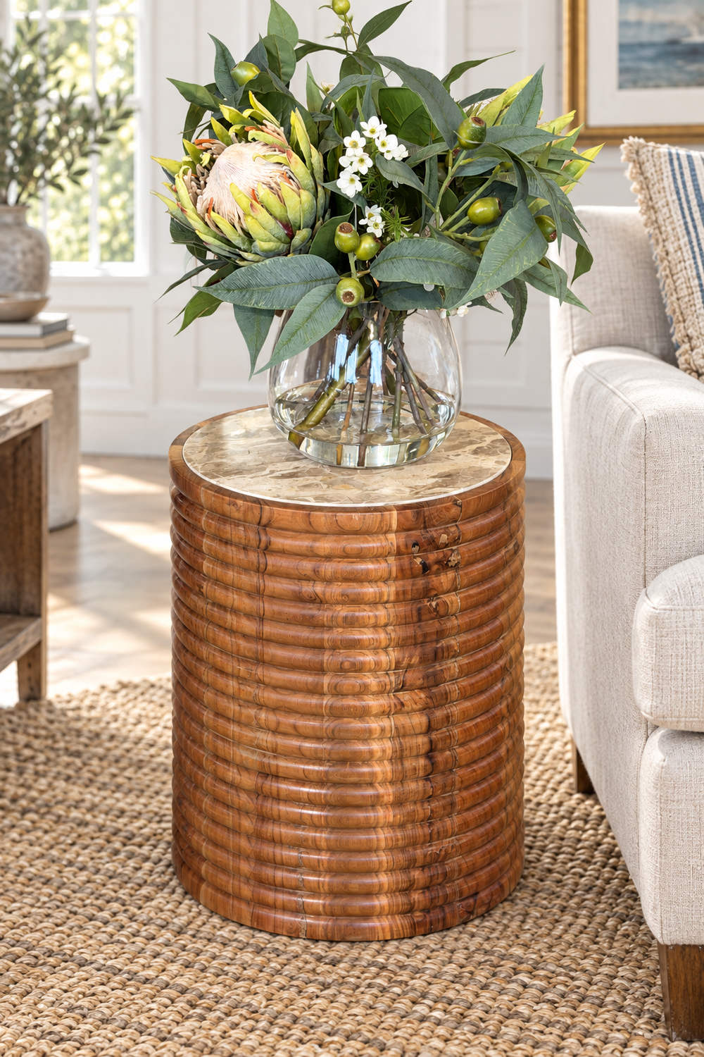 Riviera Marble Drum Table
