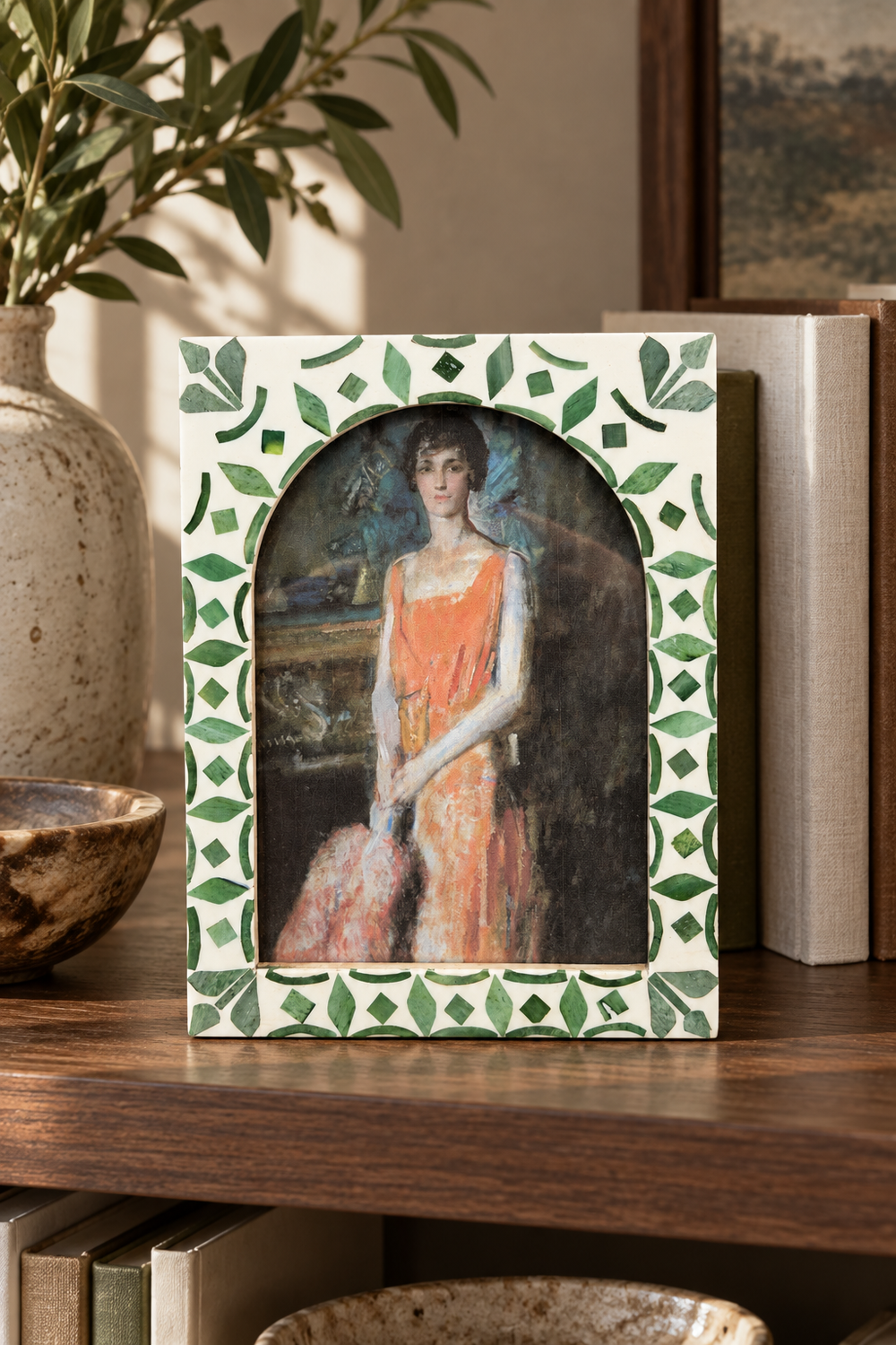 Selene Green Inlay Arch Frame 5x7