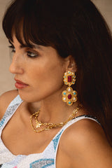 MOUNTAIN & MOON Aniqua Earring Ruby Quartz & Enamel