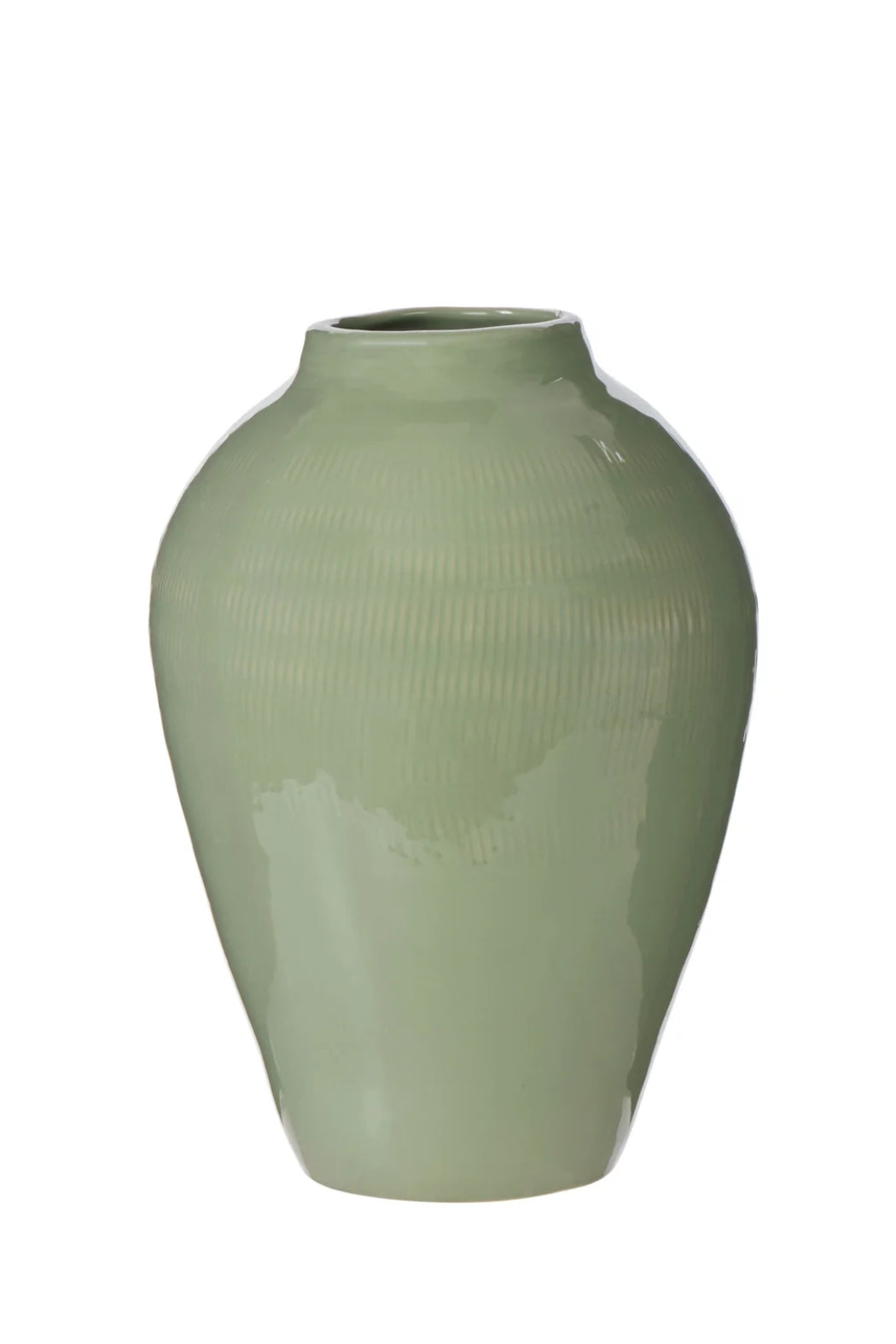 Sage Ribbed Ceramic Vase - Magpie Style
