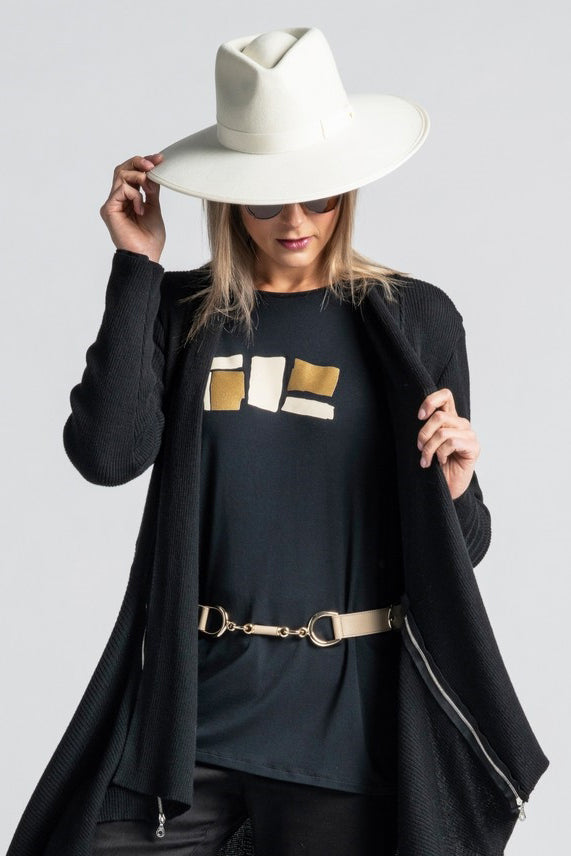 PAULA RYAN Metal Trimmed Leather Belt - Tan/Gold - Paula Ryan