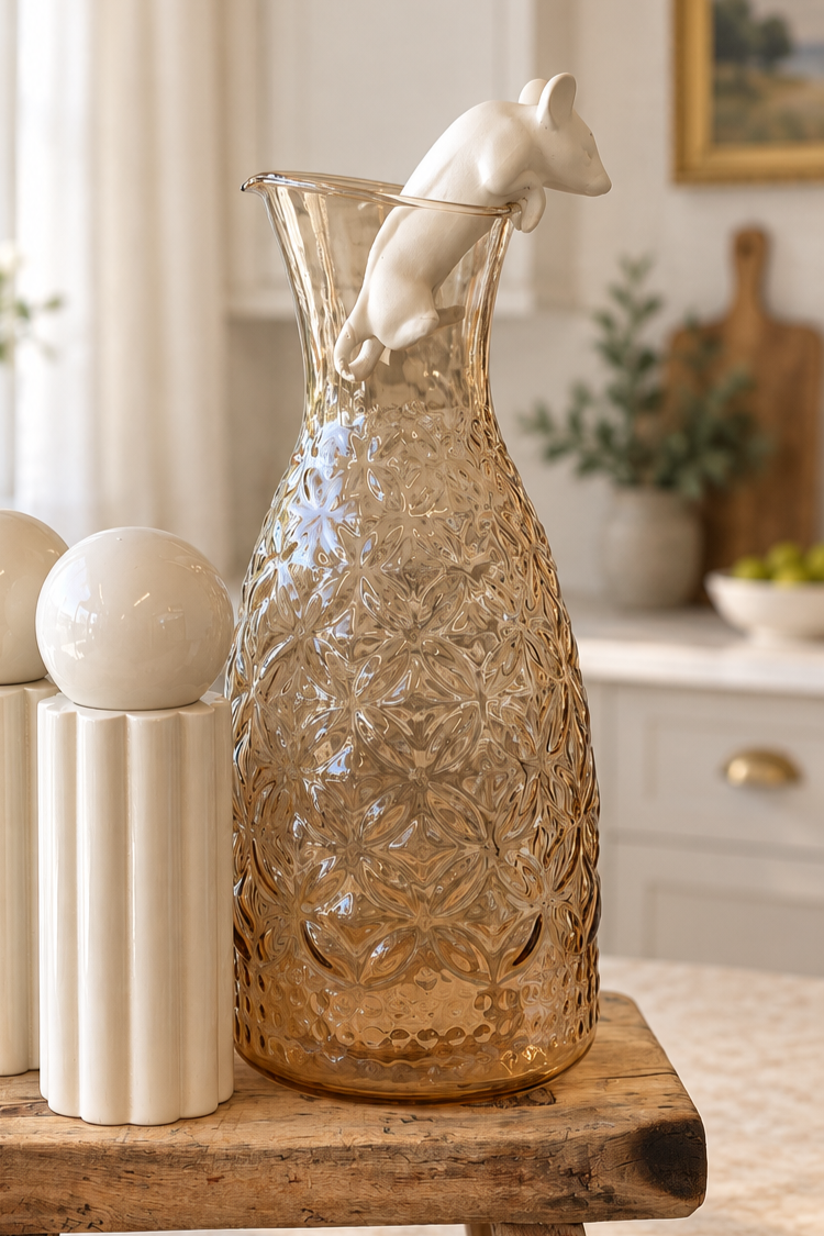Sorrento Peach Glass Decanter Jug