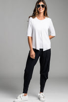 PAULA RYAN ESSENTIALS Box Pleat Half Sleeve Top - MicroModal