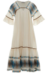 DEVOTION TWINS Trilogy Midi Dress - Blue/Camel