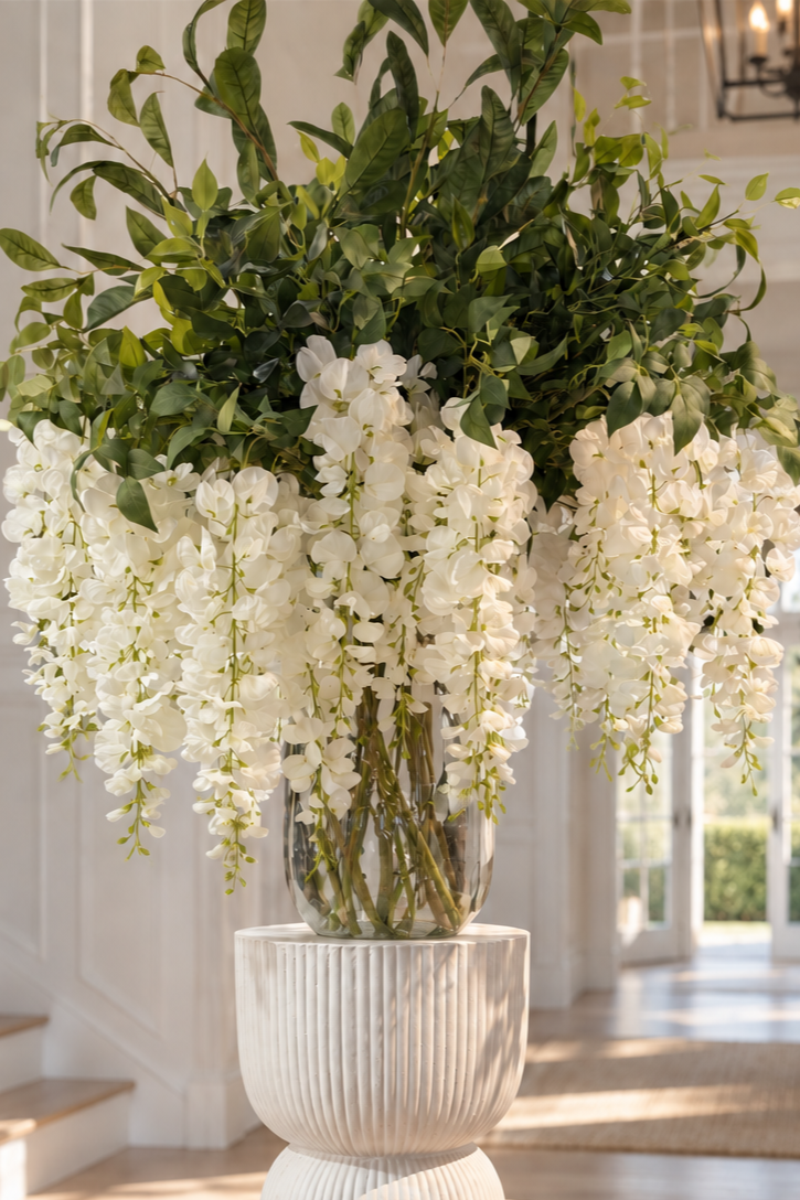 Faux Wisteria Stem - White