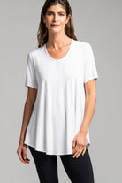 PAULA RYAN ESSENTIALS Scoop Neck Short Sleeve Swing Tunic - MicroModal - Magpie Style