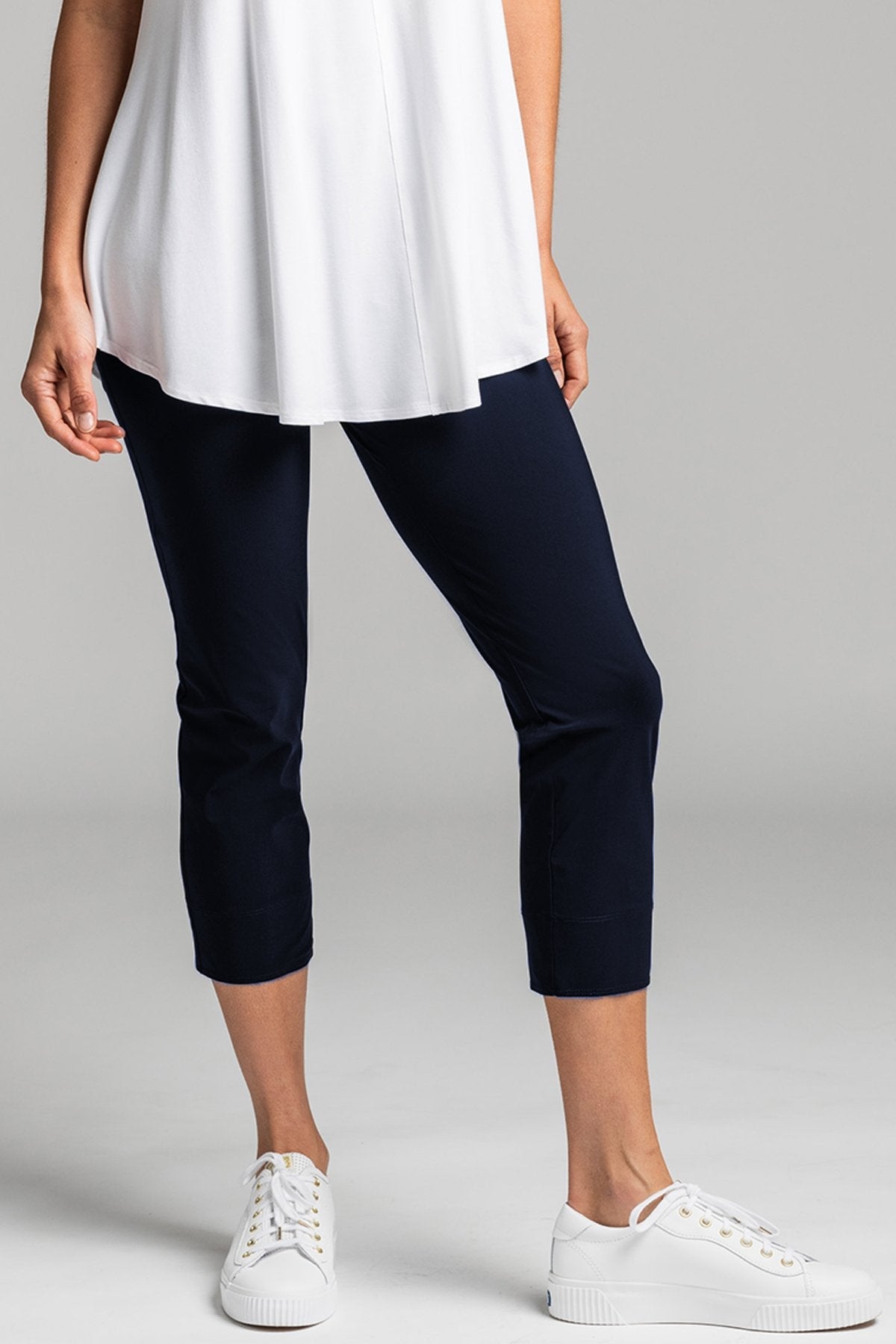 PAULA RYAN ESSENTIALS Waisted Capri Pant - Classic Microjersey