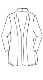 PAULA RYAN Edge to Edge Waisted Cardigan - Black Merino - Paula Ryan