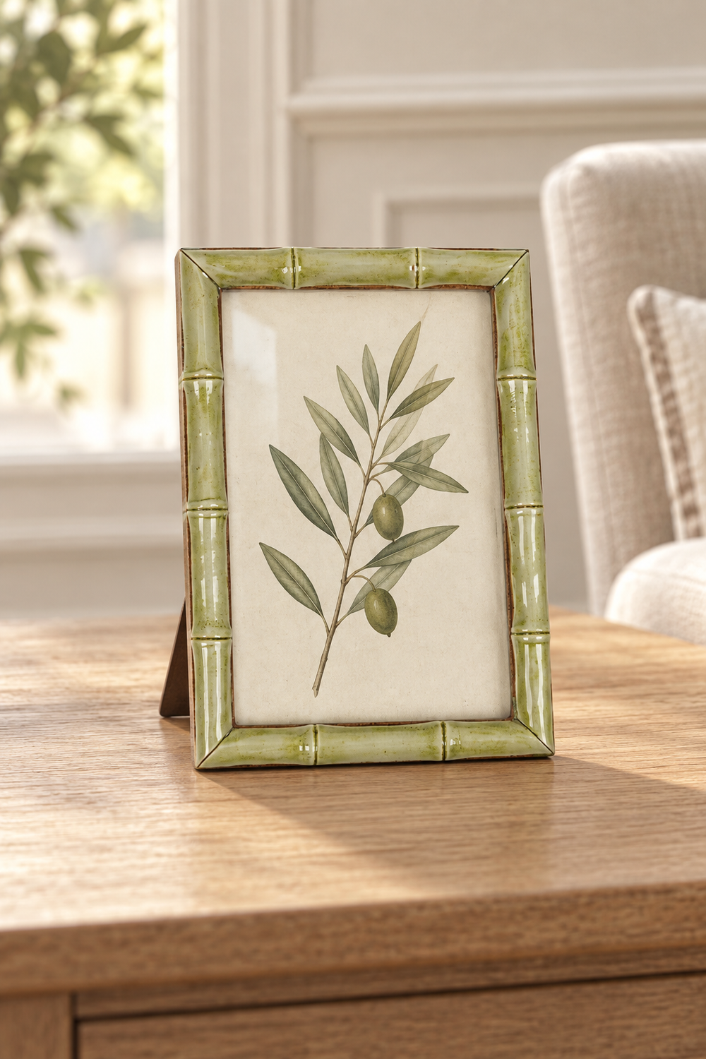 Sage Bamboo-Style Resin Photo Frame 4x6