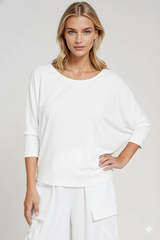 PAULA RYAN Batwing Top Eco Vero - White