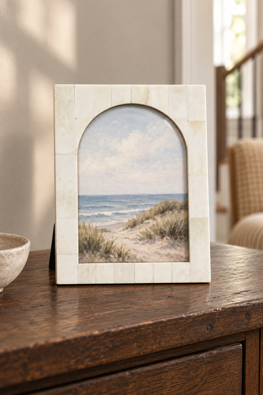 Cream Arched Bone Inlay Photo Frame - 5 x 7
