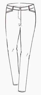 PAULA RYAN Leather Trim Roma Jean - Navy - Paula Ryan